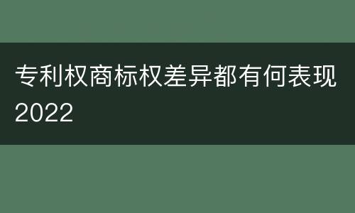 专利权商标权差异都有何表现2022