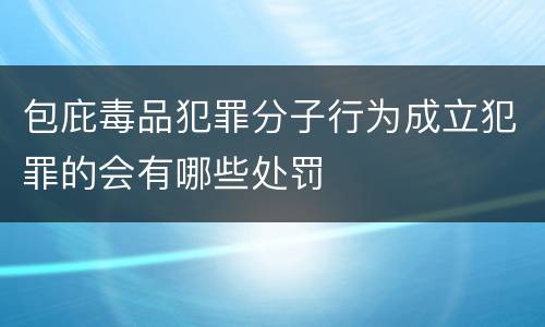 包庇毒品犯罪分子行为成立犯罪的会有哪些处罚