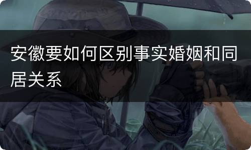 安徽要如何区别事实婚姻和同居关系