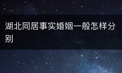 湖北同居事实婚姻一般怎样分别