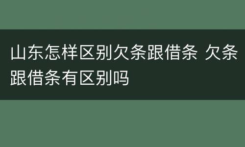 山东怎样区别欠条跟借条 欠条跟借条有区别吗