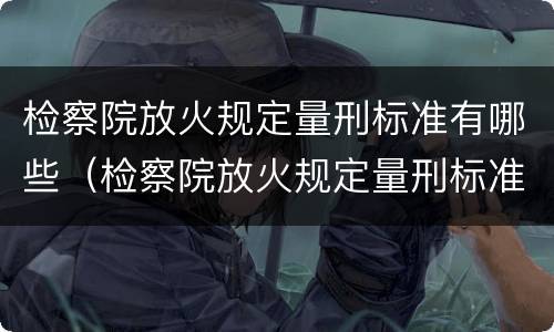 检察院放火规定量刑标准有哪些（检察院放火规定量刑标准有哪些要求）