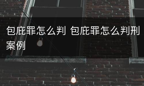 包庇罪怎么判 包庇罪怎么判刑案例
