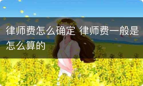 律师费怎么确定 律师费一般是怎么算的