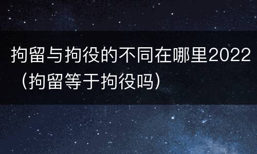 拘留与拘役的不同在哪里2022（拘留等于拘役吗）