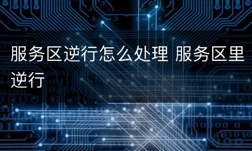 服务区逆行怎么处理 服务区里逆行