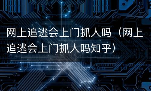 网上追逃会上门抓人吗（网上追逃会上门抓人吗知乎）