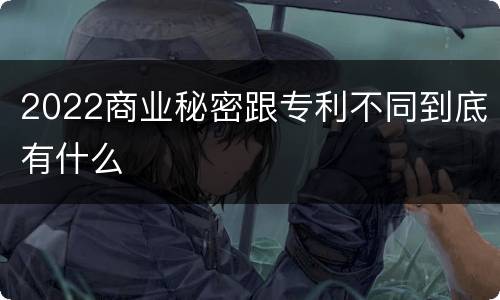 2022商业秘密跟专利不同到底有什么