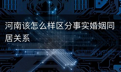 河南该怎么样区分事实婚姻同居关系