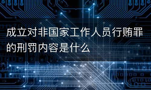 成立对非国家工作人员行贿罪的刑罚内容是什么