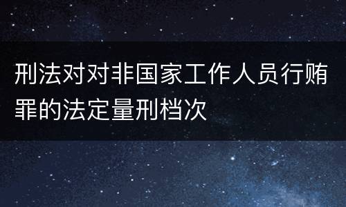 刑法对对非国家工作人员行贿罪的法定量刑档次