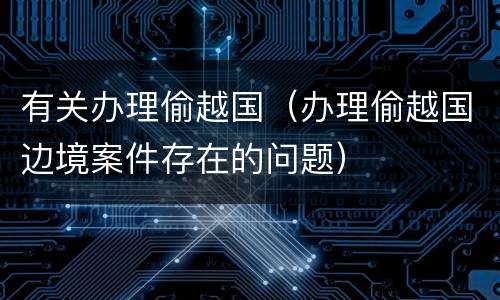 有关办理偷越国（办理偷越国边境案件存在的问题）