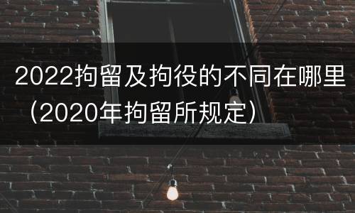 2022拘留及拘役的不同在哪里（2020年拘留所规定）