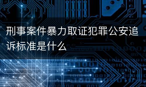 刑事案件暴力取证犯罪公安追诉标准是什么
