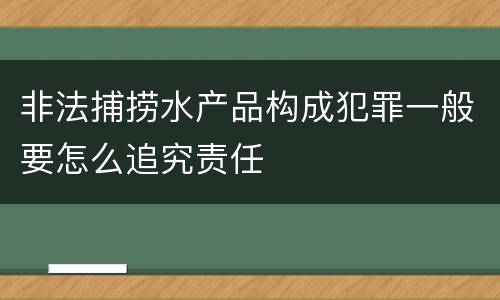 非法捕捞水产品构成犯罪一般要怎么追究责任