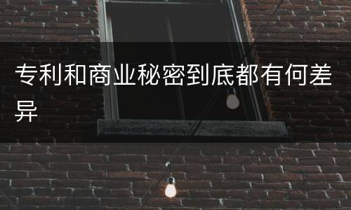 专利和商业秘密到底都有何差异