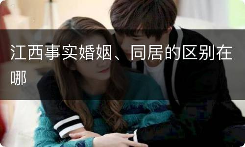 江西事实婚姻、同居的区别在哪