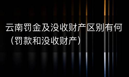 云南罚金及没收财产区别有何（罚款和没收财产）