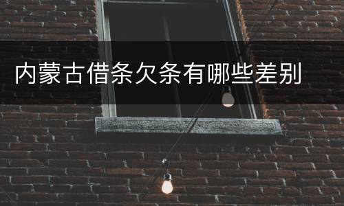 内蒙古借条欠条有哪些差别