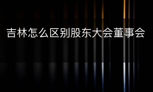 吉林怎么区别股东大会董事会