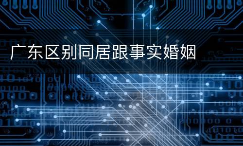 广东区别同居跟事实婚姻