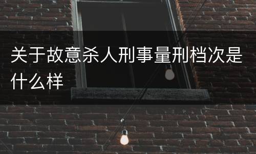 关于故意杀人刑事量刑档次是什么样