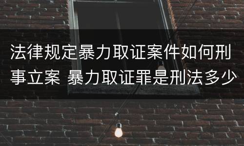 法律规定暴力取证案件如何刑事立案 暴力取证罪是刑法多少条
