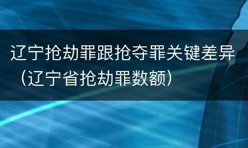辽宁抢劫罪跟抢夺罪关键差异（辽宁省抢劫罪数额）
