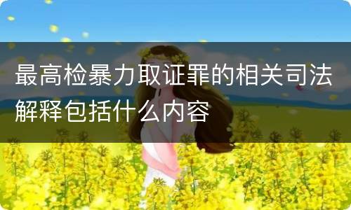 最高检暴力取证罪的相关司法解释包括什么内容