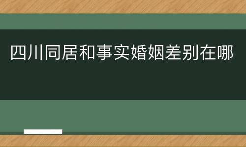 四川同居和事实婚姻差别在哪