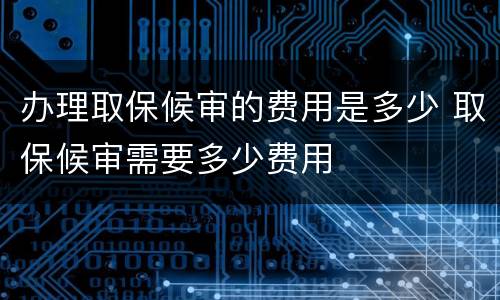 办理取保候审的费用是多少 取保候审需要多少费用