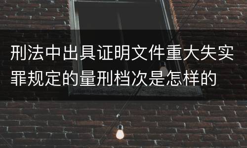 刑法中出具证明文件重大失实罪规定的量刑档次是怎样的