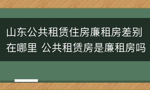 山东公共租赁住房廉租房差别在哪里 公共租赁房是廉租房吗