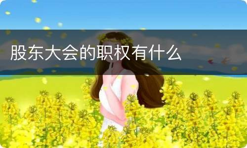 股东大会的职权有什么