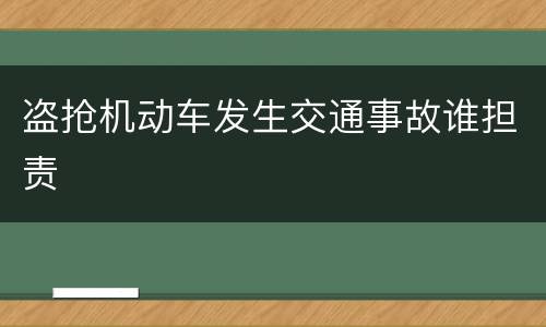 盗抢机动车发生交通事故谁担责