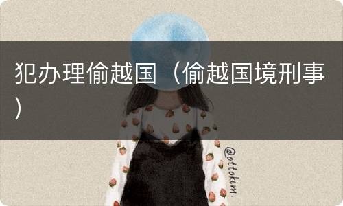 犯办理偷越国（偷越国境刑事）