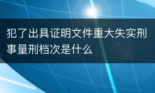 犯了出具证明文件重大失实刑事量刑档次是什么