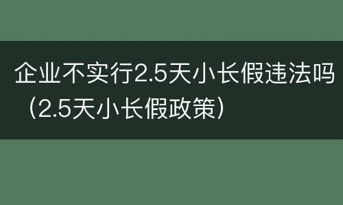 企业不实行2.5天小长假违法吗（2.5天小长假政策）