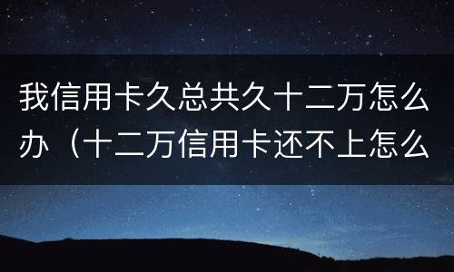 我信用卡久总共久十二万怎么办（十二万信用卡还不上怎么办）