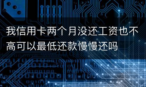 我信用卡两个月没还工资也不高可以最低还款慢慢还吗