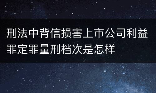 刑法中背信损害上市公司利益罪定罪量刑档次是怎样