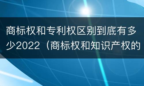 商标权和专利权区别到底有多少2022（商标权和知识产权的区别）
