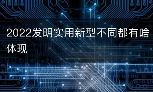 2022发明实用新型不同都有啥体现