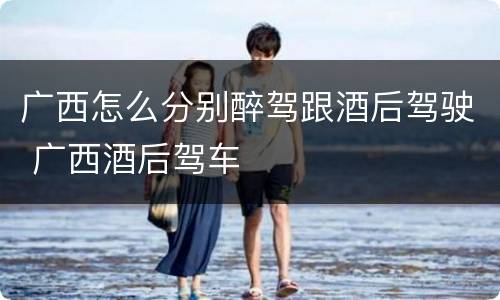 广西怎么分别醉驾跟酒后驾驶 广西酒后驾车