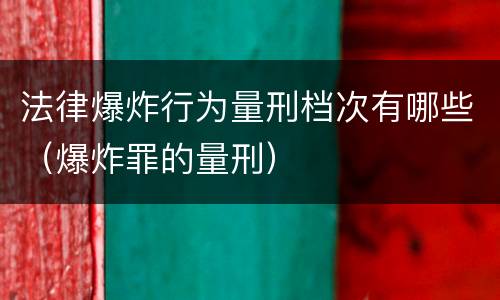 法律爆炸行为量刑档次有哪些（爆炸罪的量刑）