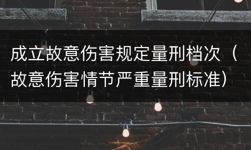 成立故意伤害规定量刑档次（故意伤害情节严重量刑标准）