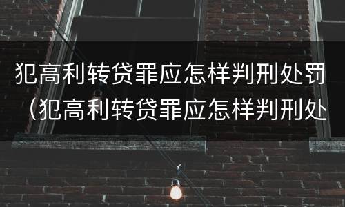 犯高利转贷罪应怎样判刑处罚（犯高利转贷罪应怎样判刑处罚多少钱）