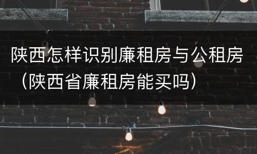 陕西怎样识别廉租房与公租房（陕西省廉租房能买吗）