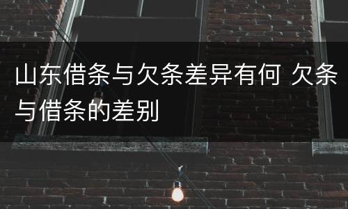 山东借条与欠条差异有何 欠条与借条的差别