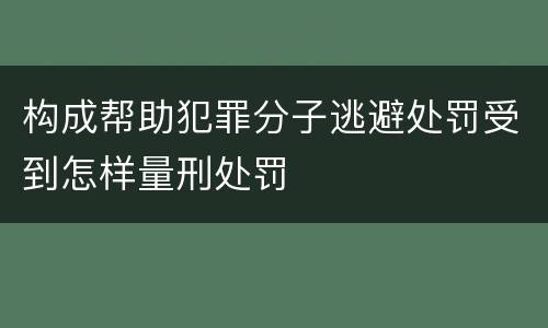 构成帮助犯罪分子逃避处罚受到怎样量刑处罚